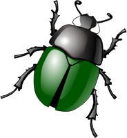 stylized green beetle