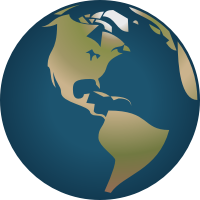 Simple Globe facing America
