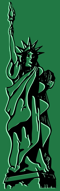 Green Statue of Liberty