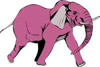 Pink elephant on the rampage