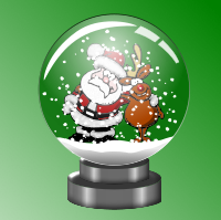 Santa and Rudolph forever in a Snow Globe