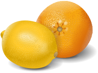 lemon orange fruits