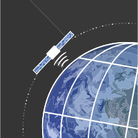 Satellite Orbiting Earth SVG