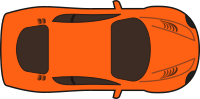 Orange Racing Car (Top View)