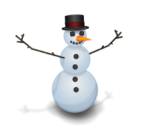 Snow man with hat
