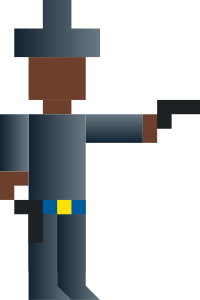 Cowboy Shooting Gun (Abstract Vector Pixel Art)