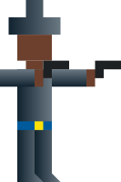 Cowboy Dual-Wielding Guns (Abstract Vector Pixel Art)