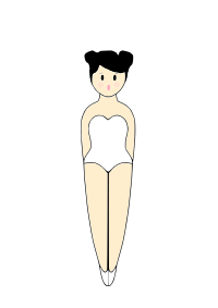 Ballerina pencil pal in bathing suit