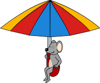 Mouse on umbrella
