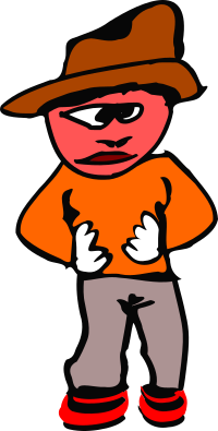 Angry man with hat
