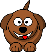 Cartoon dog laughing or smiling