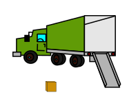 opened empty moving truck