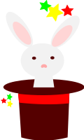 white rabbit in a hat