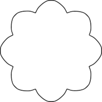 Flower 8 scallop circle background 