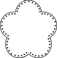 Flower 5 Scallop Circle Background, eyelets