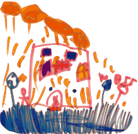 Kindergarten Art House and Rain
