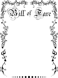 Bill of Fare