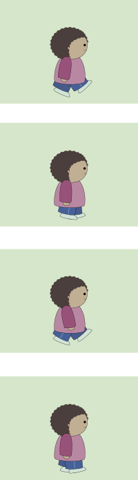 walk cycle, 4 animation frames