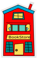 cartoon bookstore-building