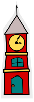 cartoon-tower with a clock