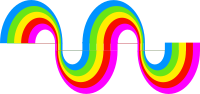 Swirly rainbow decoration