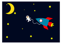 Astronaut out of the space rocket