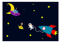 Astronaut encounters Aliens in space