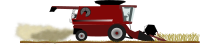 Combine harvest in field