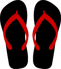 Flipflops Black and Red