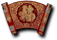 Chinese symbol on red scroll remix