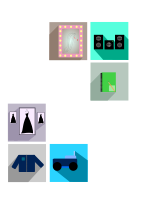 Supermarket or Store Long Shadow Icons