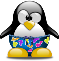 Tux with Swimming Trunks