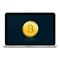 Bitcoin in laptop screen
