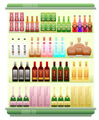 Supermarket Goods Liquor Shelf
