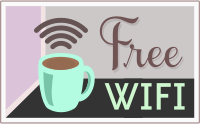 Free WiFi and Coffee Sign