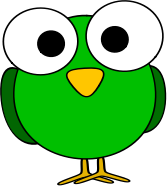 Green googly-eye bird