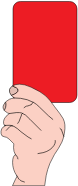 Referee showing red card