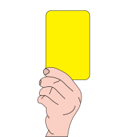 Referee showing yellow card