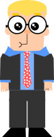 Cartoon guy with glasses
