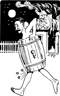 Naked Man in Barrel