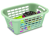 Basket With Folded Laundry