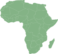 Map of Africa with countries in cylindrical equal area projection