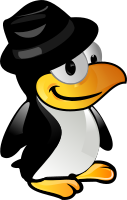 Tux with black hat