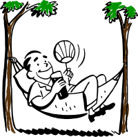 Man in hammock (partial color)