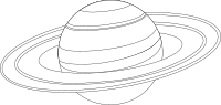 Saturn outline for coloring