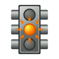 Flashing yellow traffic light