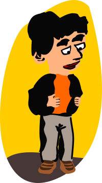 Hasitating man