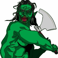 Fantasy Orc Swinging Axe