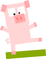 Square animal cartoon pig