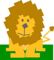 Square animal cartoon lion